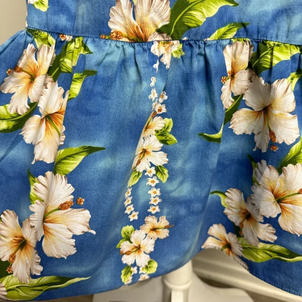 Authentic Made in Hawaii MuMu Kaftan Midi Dress Floral Ruffle Sz M - Picture 2 of 9